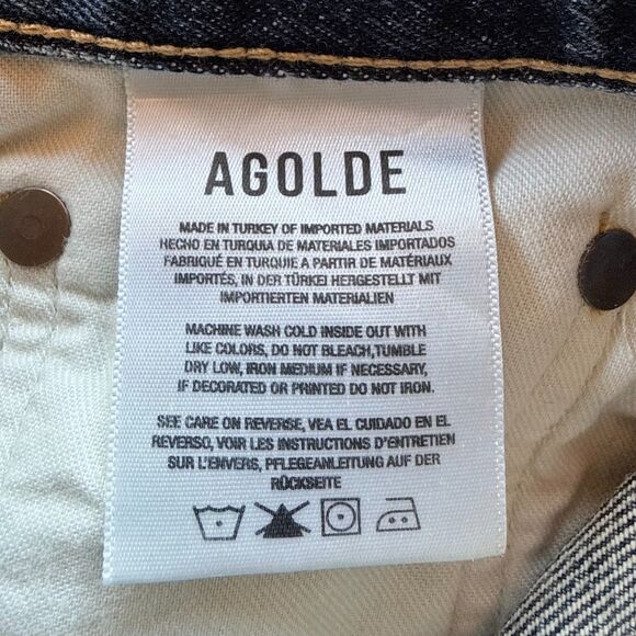 NWT AGOLDE Women's 90's Mid Rise Loose Denim Shorts in Precision Wash Size 23 - Picture 13 of 16